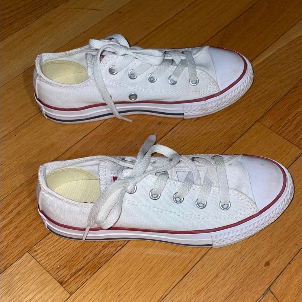 Converse White and Red Unisex Kids Sneakers